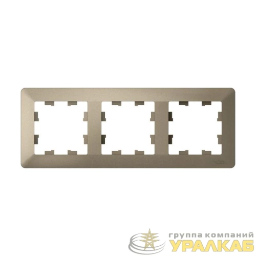 Рамка 3-м AtlasDesign Air шампань/дым. черн. SE 