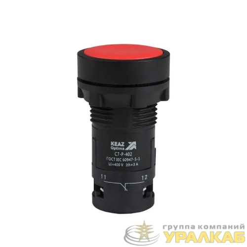Кнопка OptiSignal Compact D22 С7-P-402 красн. 2НЗ XB7NA44 КЭАЗ 