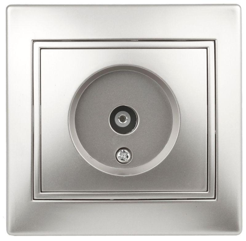 Розетка TV СП Plano 1-301-03 одиночная IP20 алюм. Intro 