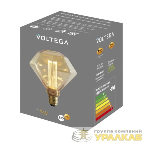 Лампа светодиодная филаментная Loft 271 D125LE 4Вт 1800К E27 Voltega 