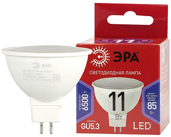 Лампа светодиодная ECO LED MR16-11W-865-GU5.3 R (диод софит 11Вт холодн. GU5.3) (10/100/4000) Эра 