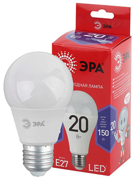 Лампа светодиодная ECO LED A65-20W-865-E27 R (диод груша 20Вт холодн E27) (10/100/1200) ЭРА 