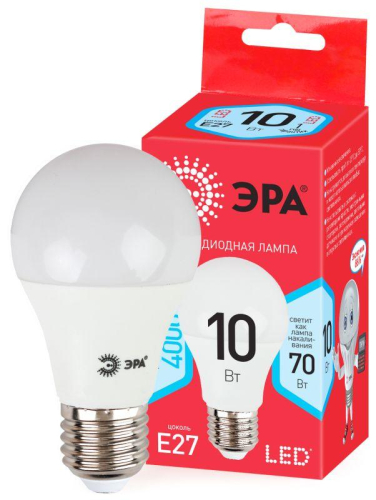Лампа светодиодная smd A60-10w-840-E27_ECO грушевидная ЭРА 