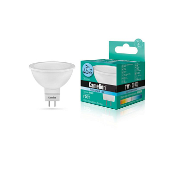 Лампа светодиодная LED5-S108/845/GU5.3 5Вт 4500К бел. GU5.3 385лм 220-240В Camelion 