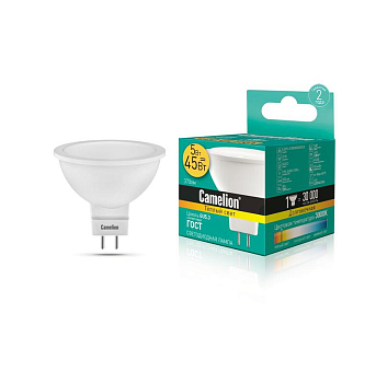 Лампа светодиодная LED5-S108/830/GU5.3 5Вт 3000К тепл. бел. GU5.3 370лм 220-240В Camelion 