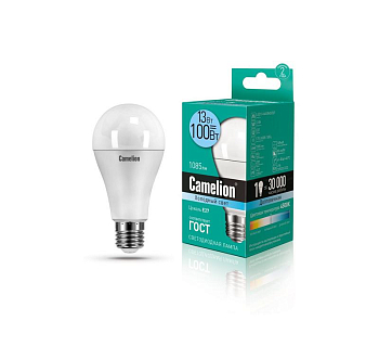 Лампа светодиодная LED13-A60/845/E27 13Вт грушевидная 4500К бел. E27 1085лм 220-240В Camelion 