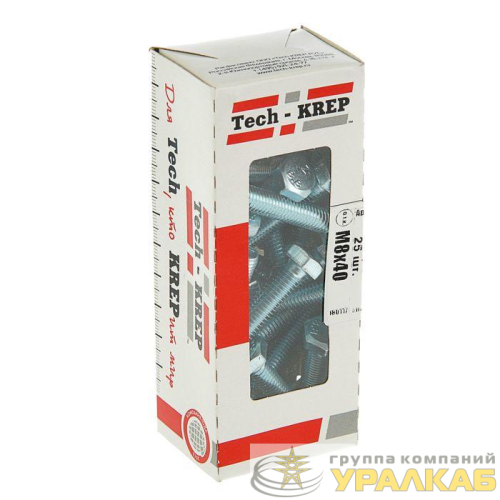 Болт с шестигранной головкой М8х40 DIN 933 оцинк. (уп.25шт) Tech-Krep/Zitar 