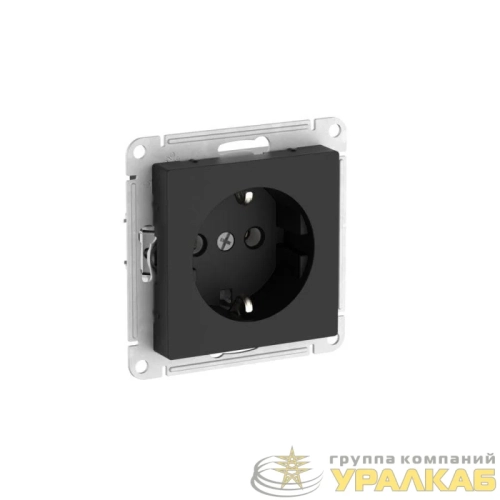 Розетка AtlasDesign 16А с заземл. быстрозажим. клем. механизм карбон SE 