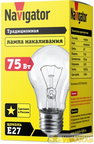 Лампа накаливания 94 301 NI-A-75-230-E27-CL Navigator 
