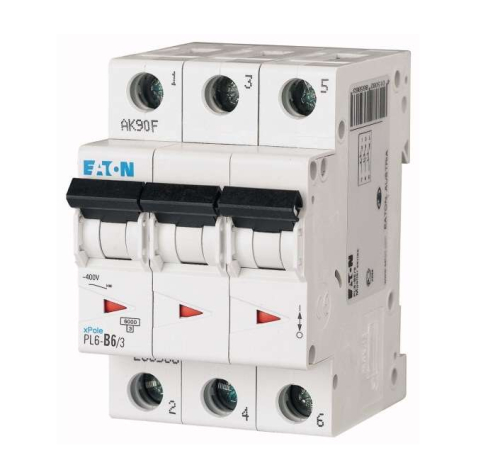 Выключатель автоматический модульный 3п C 6А 6кА PL6-C6/3 EATON 