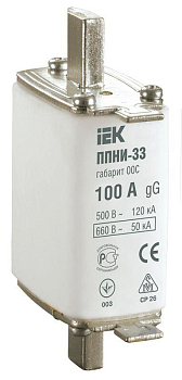 Вставка плавкая ППНИ-33 100А габарит 00С IEK 