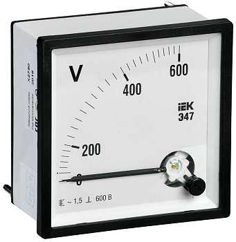 Вольтметр Э47 72х72мм 600В кл. точн. 1.5 IEK 