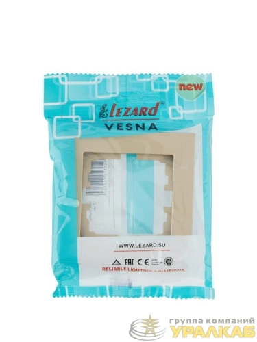 Рамка 1-м VESNA горизонт. без вставки зол. LEZARD 