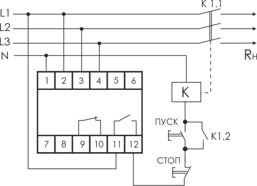 Реле напряжения CP-731 (трехфазный; микропроцессорный; контроль верхнего и нижнего значений напряжения; контроль асимметрии; чередования фаз; монтаж на DIN-рейке 35мм 3х400/230+N 2х8А 1Z 1R IP20) F&F 