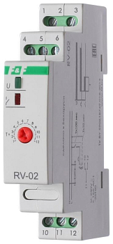 Реле времени RV-02 (задержка выкл. (1..120сек) 230В 16А 1перекл. IP20 монтаж на DIN-рейке) F&F 