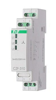 Реле контроля фаз CZF-310 (1 модуль; монтаж на DIN-рейке; 3х400/230+N 8А 1NO/NC IP20) F&F 