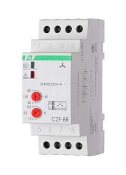 Реле контроля фаз CZF-BR (3х400/230+N 8А 1перекл. IP20 монтаж на DIN-рейке) F&F 