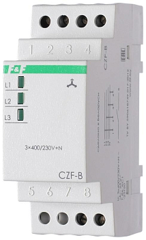 Реле контроля фаз CZF-B (3х400/230+N 8А 1перекл. IP20 монтаж на DIN-рейке) F&F 