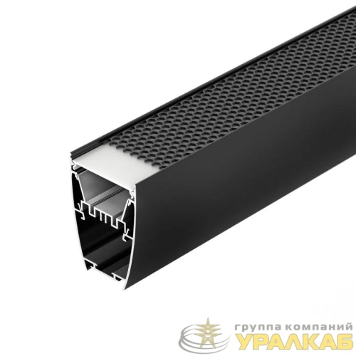 Профиль LINE-5075-U-HONEYCOMB-2000 BLACK L2000 алюм. Arlight 