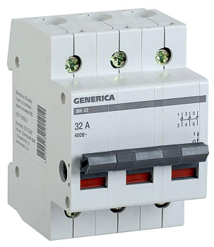 Выключатель нагрузки (мини-рубильник) 3п ВН-32 32А GENERICA IEK 