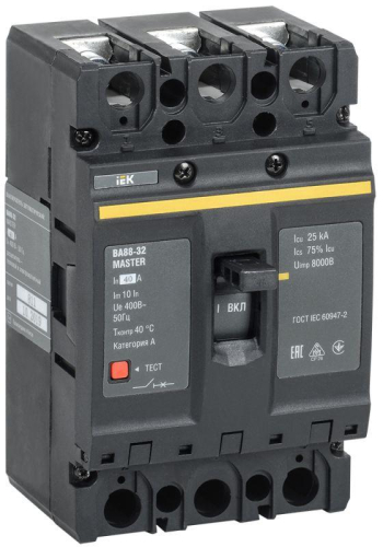 Выключатель автоматический 3п 40А 25кА ВА88-32 MASTER IEK 