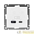 Розетка 2-м USB СП Афина 5В тип А(2.4А)+С(4А) механизм бел. Universal 