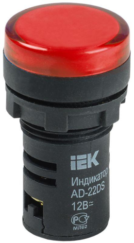 Арматура светосигнальная AD-22DS 12В AC/DC красн. IEK 