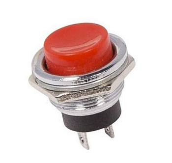 Выключатель-кнопка металл 220В 2А (2с) (ON)-OFF d16.2 красн. (RWD-306) Rexant 
