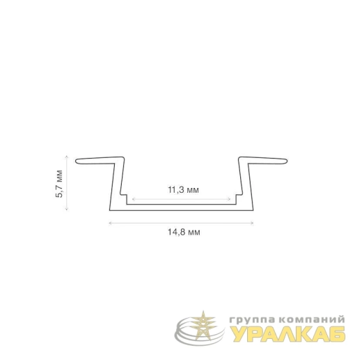 Комплект врезного алюм. профиля с рассеив. 22х6мм 1м черн. Rexant 