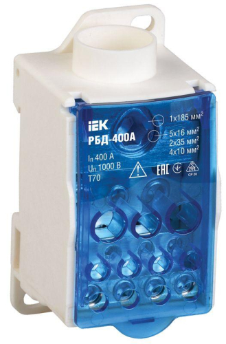 Блок распределительный на DIN-рейку РБД-400А IEK 