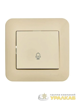Кнопка звонка 1-кл.СП ASTI 10А IP20 в сборе крем. LEZARD 
