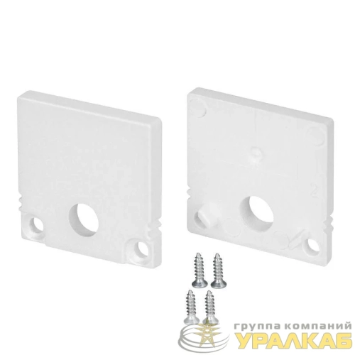 Заглушка SL-SLIM20-H20 WHITE с отверстием пластик (комплект) Arlight 