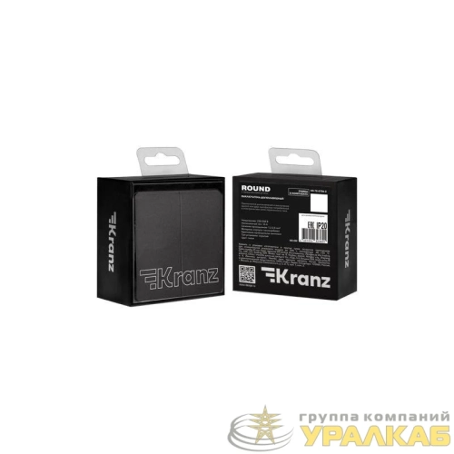 Выключатель 2-кл. СП ROUND MIELE 10А титан Kranz 