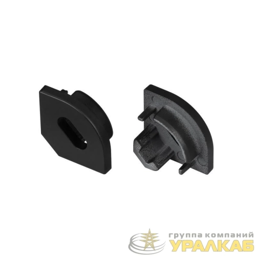 Заглушка SL-KANT-H10 BLACK с отверстием пластик (комплект) Arlight 