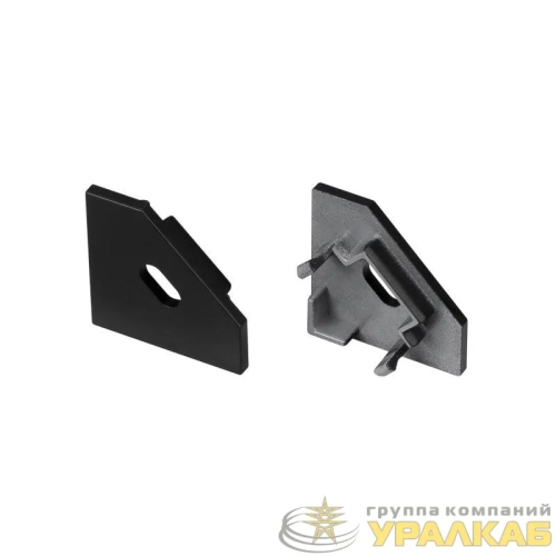 Заглушка SL-KANT-H18 FLAT BLACK с отверстием пластик (комплект) Arlight 