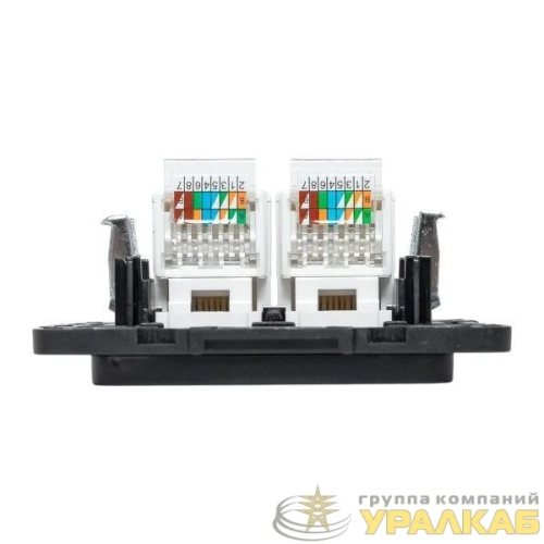 Розетка компьютерная 2-м Стокгольм RJ-45 механизм черн. EKF 