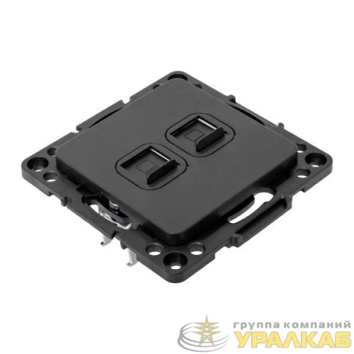 Розетка компьютерная 2-м Стокгольм RJ-45 механизм черн. EKF 