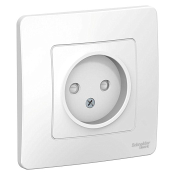 Розетка 1-м СП Blanca 16А IP20 250В без заземл. защ. шторки бел. SchE 