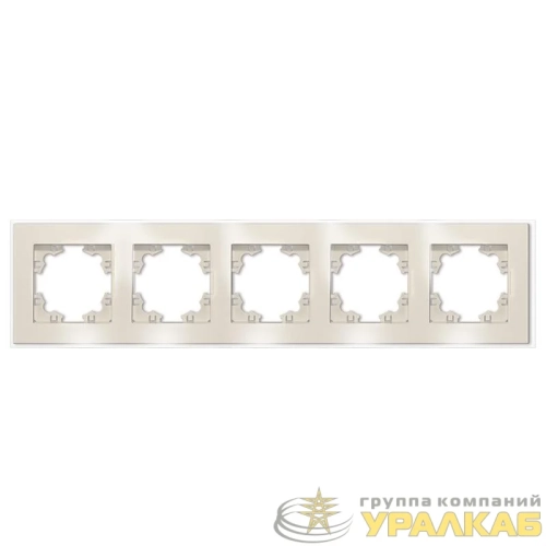 Рамка 5-м Афина стеклянная сл. кость (ivory) UNIVersal 