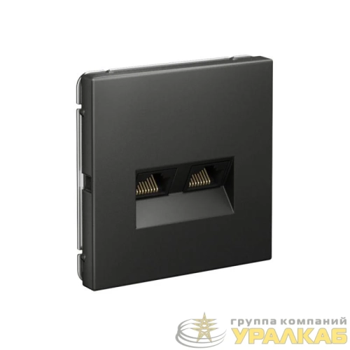 Розетка компьютерная 2-м ArtGallery RJ45 + RJ45 кат.5E механизм базальт SE 
