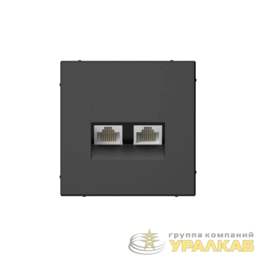 Розетка компьютерная 2-м ArtGallery RJ45 + RJ45 кат.5E механизм базальт SE 