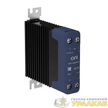 Реле твердотельное SSR1 15А 4-32В DC 24-480В AC с радиатором ONI 