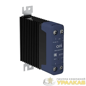 Реле твердотельное SSR1 25А 4-32В DC 24-480В AC с радиатором ONI 