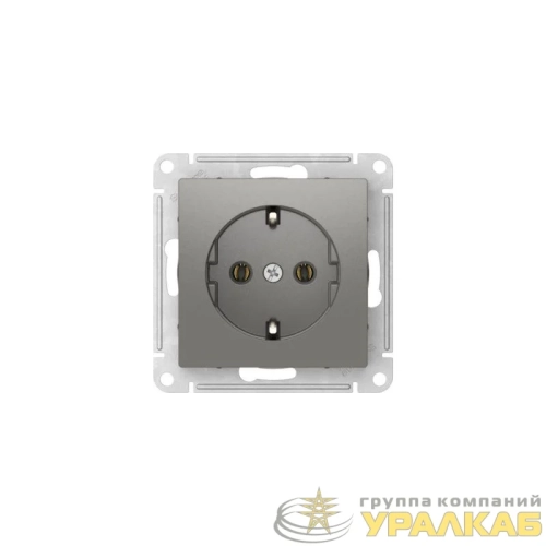 Розетка AtlasDesign 16А с заземл. быстрозажим. клем. механизм сталь SE 