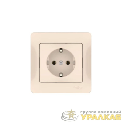 Розетка Glossa 16А с заземл. быстрозажим. клем. в сборе беж. SE 
