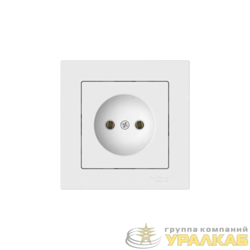Розетка AtlasDesign 16А без заземл. быстрозажим. клем. в сборе бел. SE 