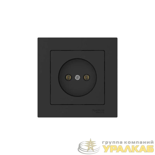 Розетка AtlasDesign 16А без заземл. быстрозажим. клем. в сборе карбон SE 
