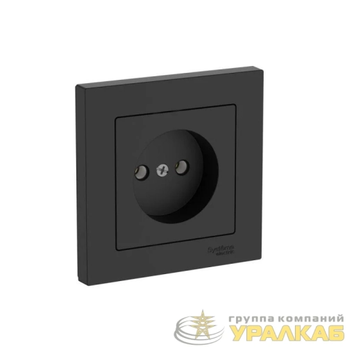 Розетка AtlasDesign 16А без заземл. быстрозажим. клем. в сборе карбон SE 