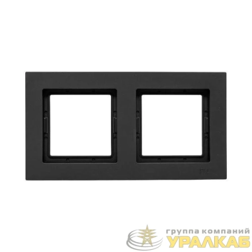 Рамка 2-м Эпика IP44 пластик черн. EKF 