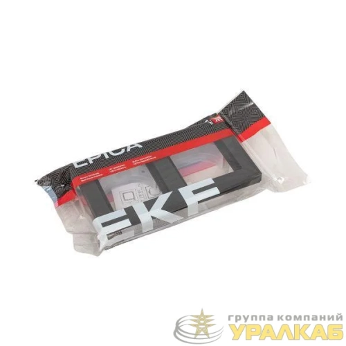 Рамка 2-м Эпика IP44 пластик черн. EKF 